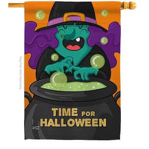 28 in. x 40 in. Time for Halloween Fall House Flag Double-Sided Decorative Vertical Flags