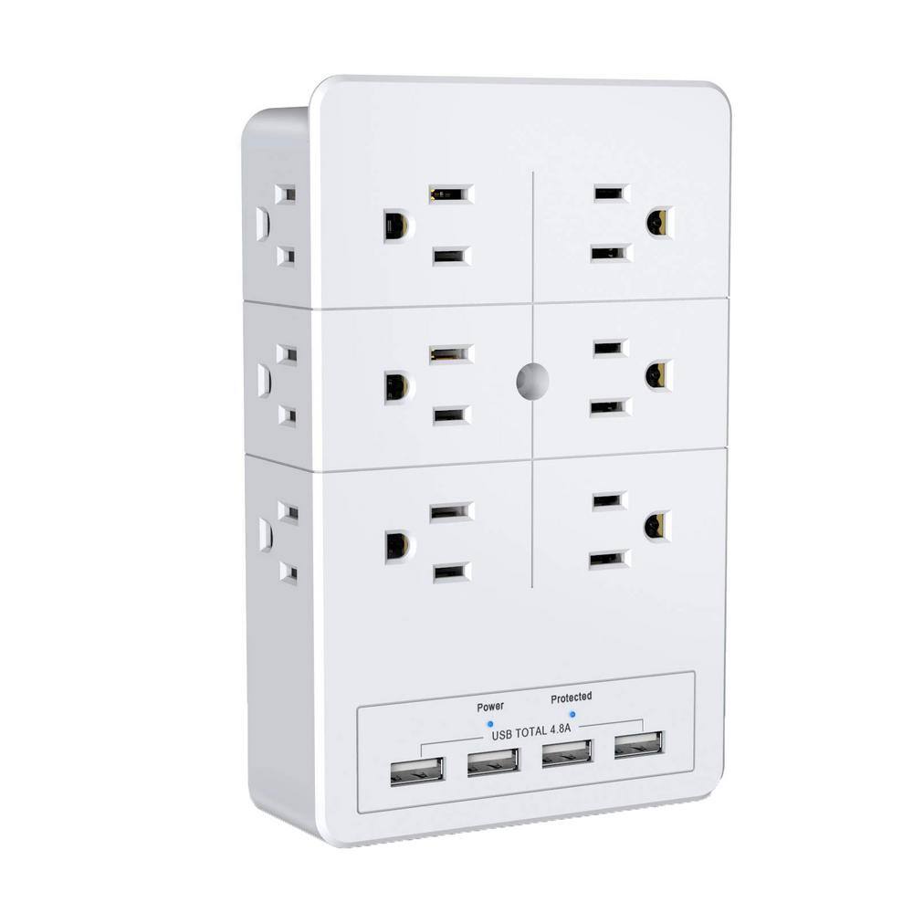 Wall Mount Multi Outlet Extension Cord 12-Outlet AC Surge Protector with 4 USB Ports and 3 Prong Outlet price history on PriceWatchPro