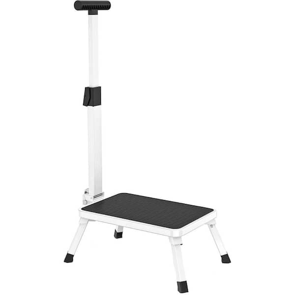 Foldable Step Stool with Adjustable Handle Non-Slip Platform, Metal Stool, 330 lbs. Capacity