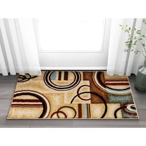 Barclay Arcs and Shapes Ivory 2 ft. x 4 ft. Modern Geometric Area Rug