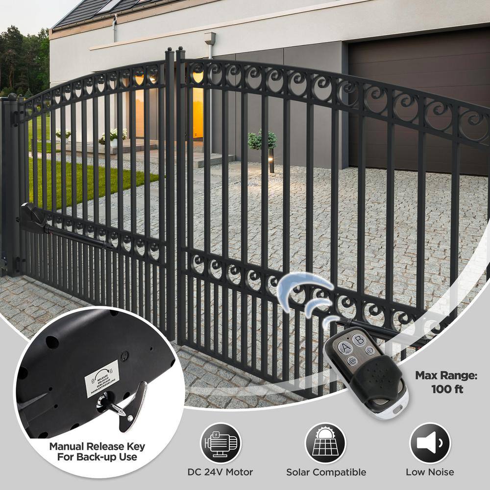 Smart Dual Swing Gate Opener Kit with Remote Control