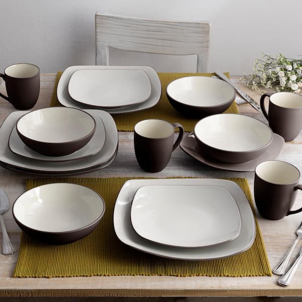 Colorwave Chocolate 7 in., 22 fl. Oz. (Brown) Stoneware Cereal/Soup Bowls, (Set of 4)