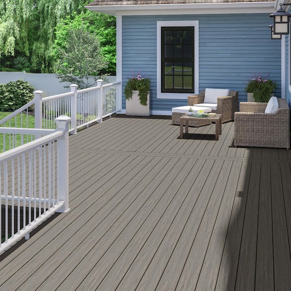 Venture 1 in. x 6 in. x 12 ft. Saltwater Gray Square Edge Composite Deck Board