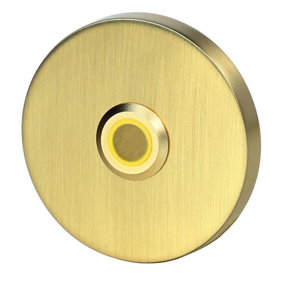 Wired Metal Circular Recessed Mount Doorbell Push Button with LED Light, Brushed Satin Brass Finish price history on PriceWatchPro