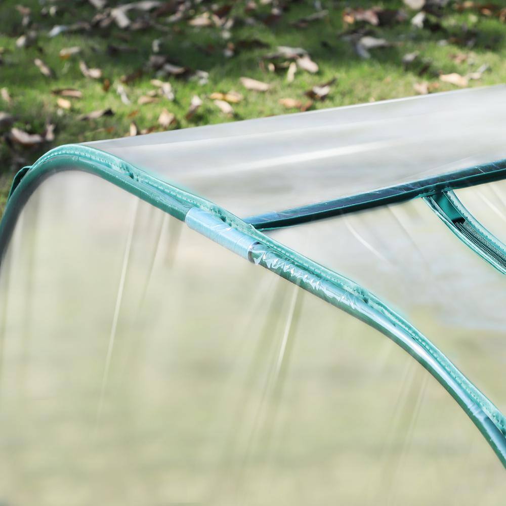 Clear PVC Tunnel Greenhouse with Steel Frame, 13' x 3' x 2.5'