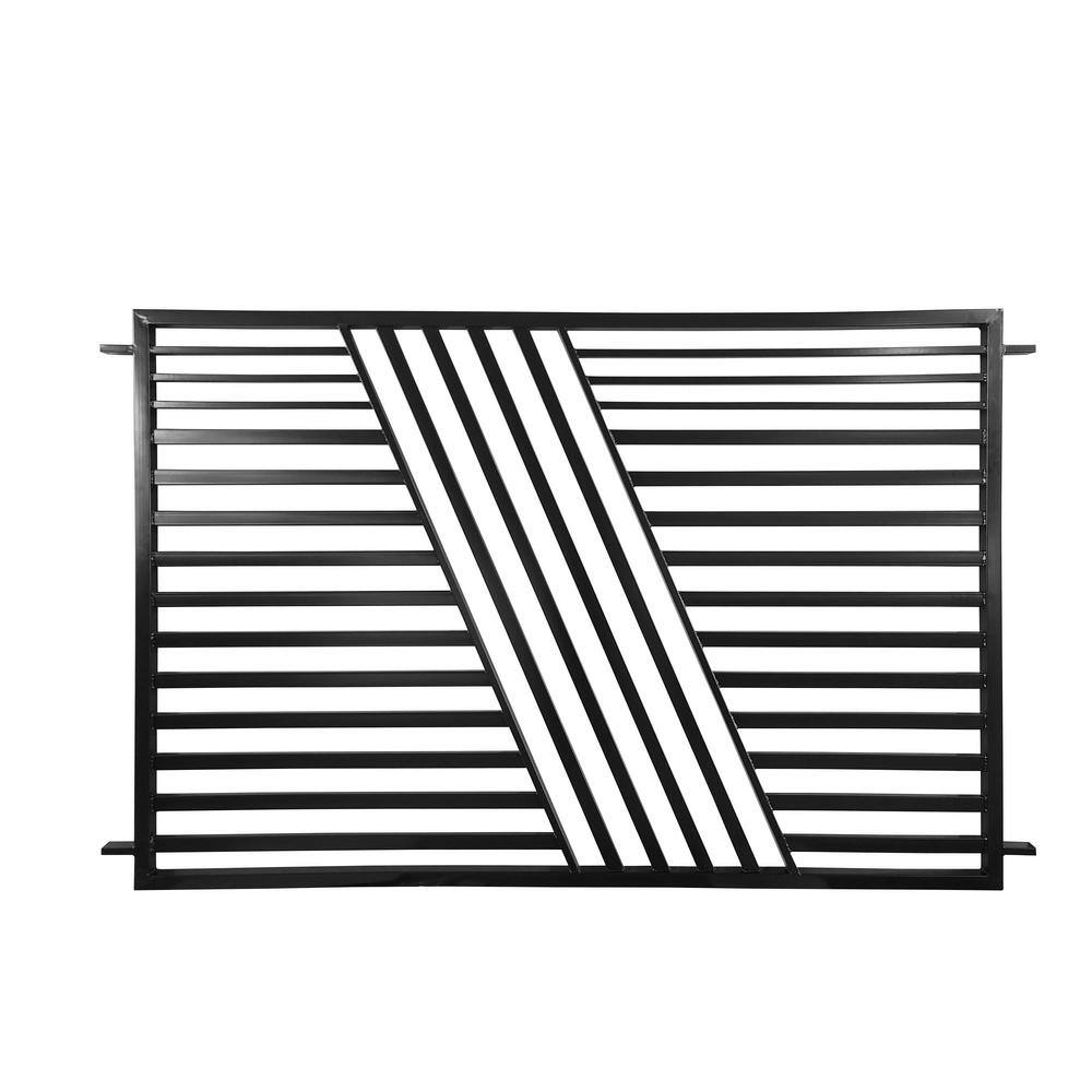Sofia Style Black Steel 8x5 ft Ornamental Fence Panel