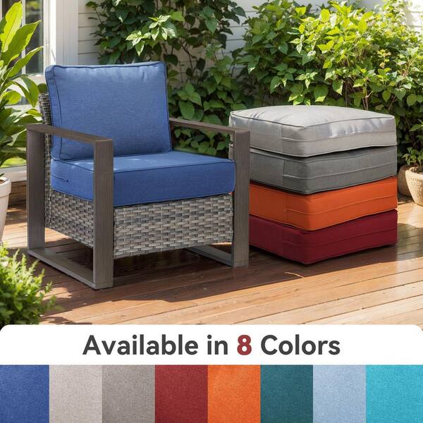 Modern 24 in. x 24 in. x 6 in. 4-Piece Deep Seating Outdoor Lounge Chair Thick Cushion Set in Blue (2-Set)