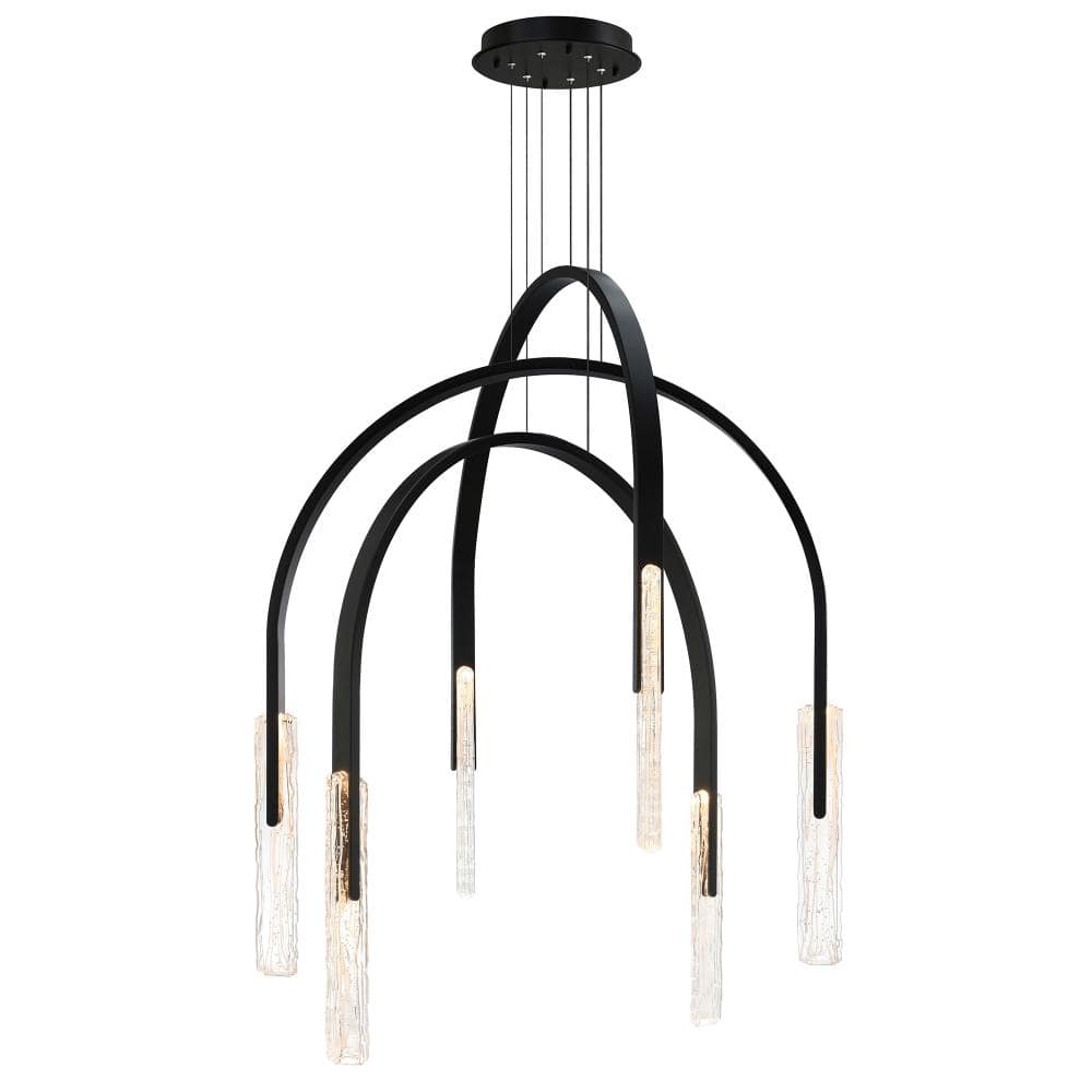 Curva Integrated LED 38in Black Chandelier with Handcrafted Glass price history on PriceWatchPro