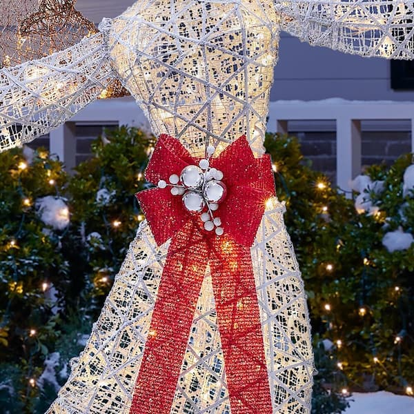 Home Accents Holiday 7 5 Ft Polar Wishes Led 300 Light Angel With Star Yard Sculpture Ty396 2011 The Home Depot