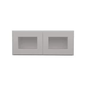 30 in. W x 12 in. D x 12 in. H in Shaker Dove Ready to Assemble Wall Kitchen Cabinet with No Glasses