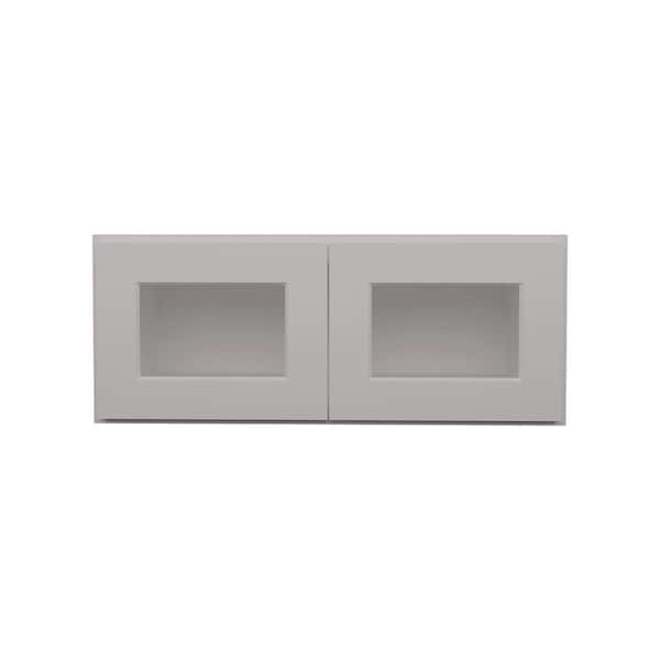 HOMLUX 30 in. W x 12 in. D x 12 in. H in Shaker Dove Ready to Assemble Wall Kitchen Cabinet with No Glasses