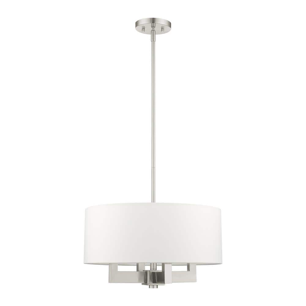 Mini Cresthaven Brushed Nickel 4-Light Chandelier with Crystal Accents