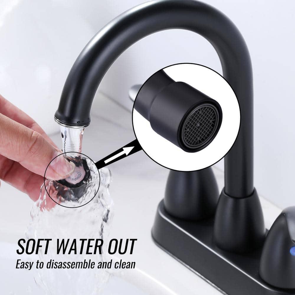Matte Black Stainless Steel Double Handle Centerset Faucet