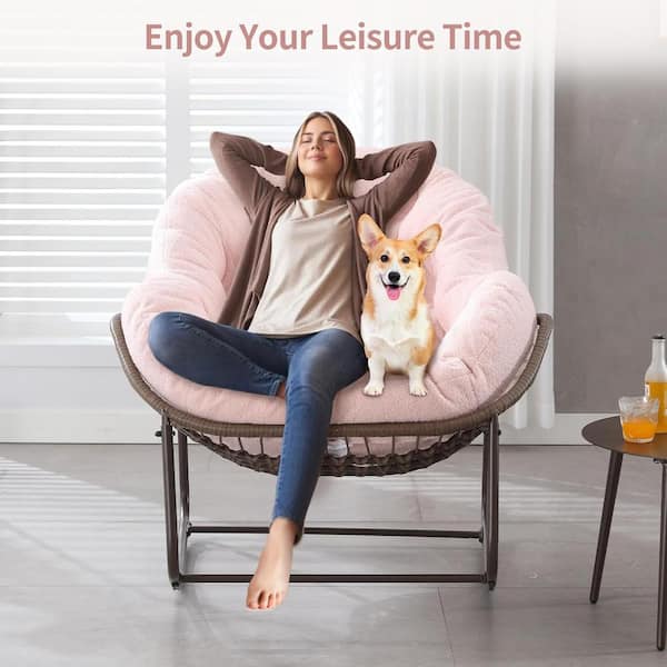 Have a question about HOMEFUN Deluxe Oversized Wicker Rattan Padded Steel Frame Outdoor Rocking Chair with Pink Teddy Cushion Pg 2 The Home Depot