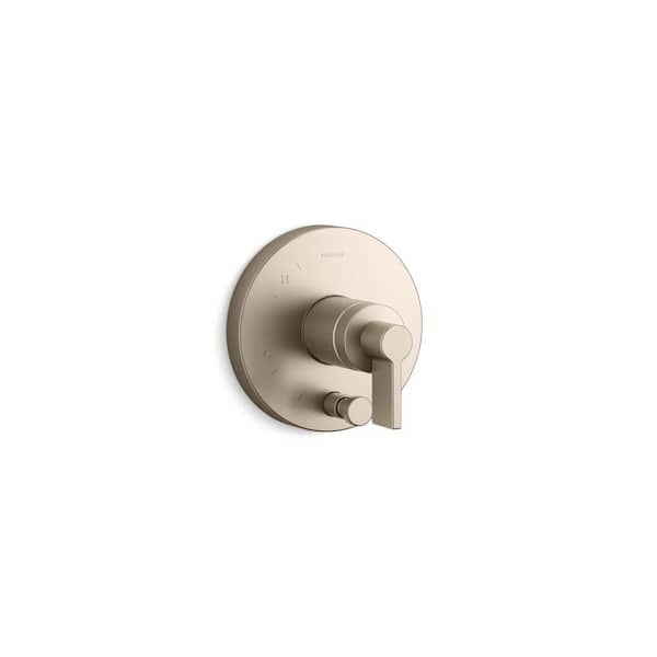 KOHLER Components Rite-Temp Valve Trim With Push-Button Diverter And Lever Handle in Vibrant Brushed Bronze