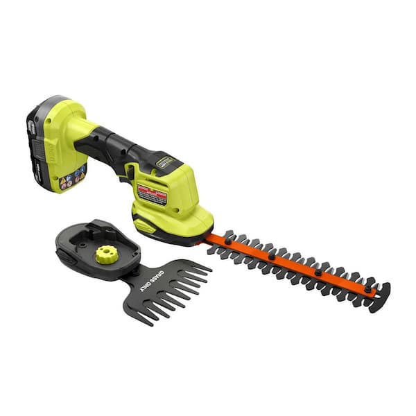 RYOBI ONE+ 18V Cordless Grass Shear and Shrubber Trimmer with 2.0