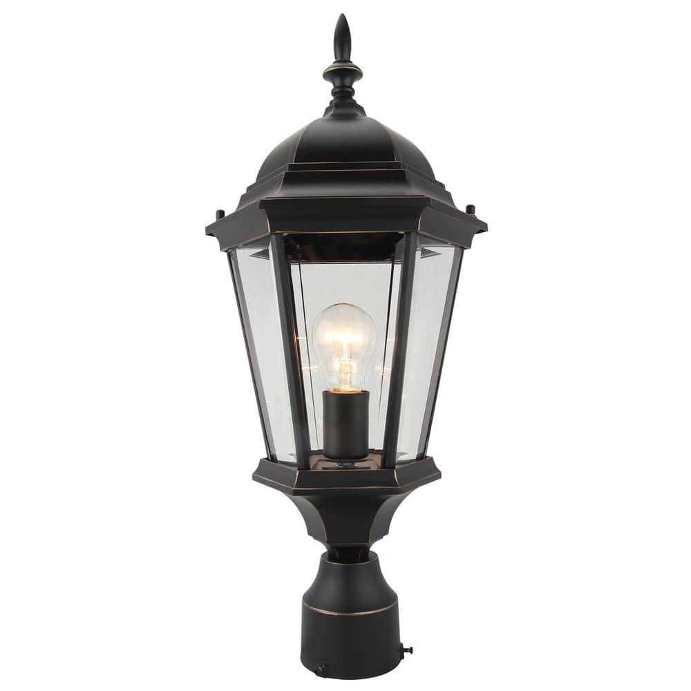  1-Light Imperial Black Outdoor Post Lantern