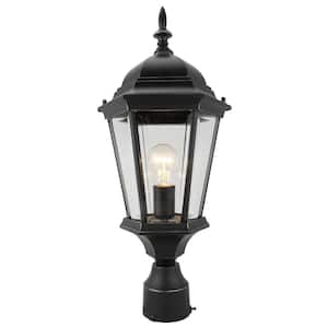 1-Light Imperial Black Outdoor Post Lantern