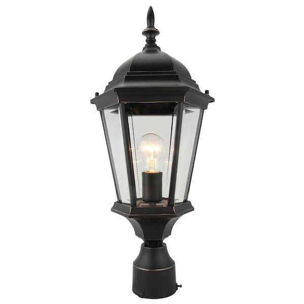 Unbranded 1-Light Imperial Black Outdoor Post Lantern