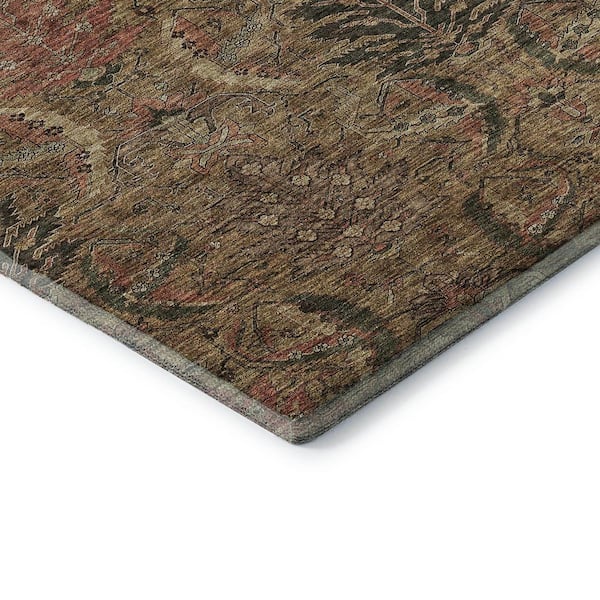 Mayfield Premium Machine Washable Abstract AMF1082 Brown 2 ft. x 3 ft. Area Rug