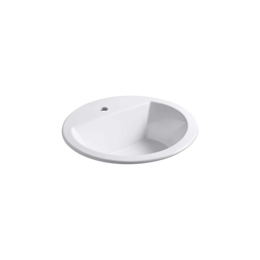 Bryant Ceramic Circular Drop-In Bathroom Sink with Overflow