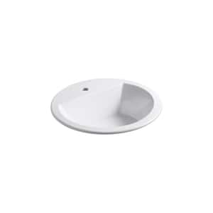 Bryant 19 in. Round Drop-In Vitreous China Bathroom Sink in White with Overflow Drain