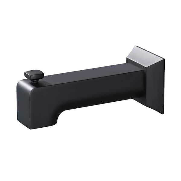 (1-Pack) Universal 6.26 in Tub Spout Replacement Tub Spout with Diverter in Matte Black