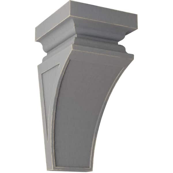 Ekena Millwork 7 in. x 14 in. x 7-3/4 in. Pebble Grey Jumbo Nevio Wood Vintage Decor Corbel
