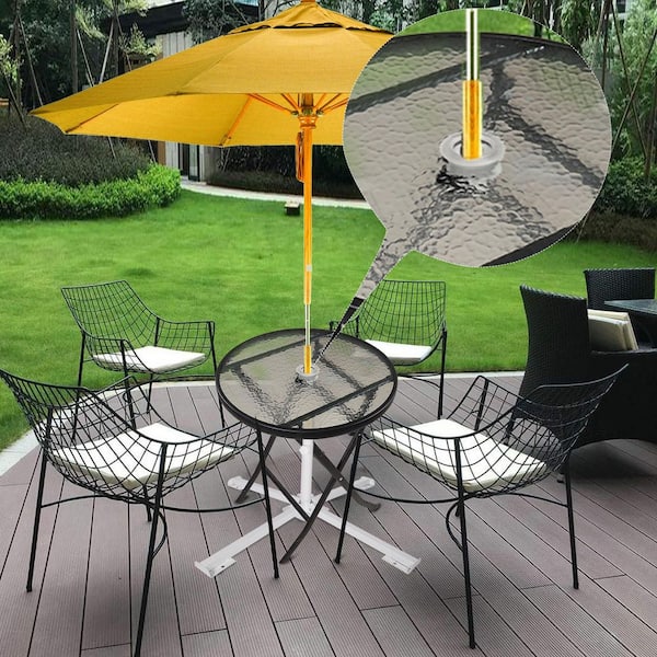 2.50 inch patio table umbrella insert SenQWFa 2.55 in. Parasol Umbrella Table Hole Ring Plug and Cap Set Clear Sturdy PVC Outdoor Cover Insert Accessory
