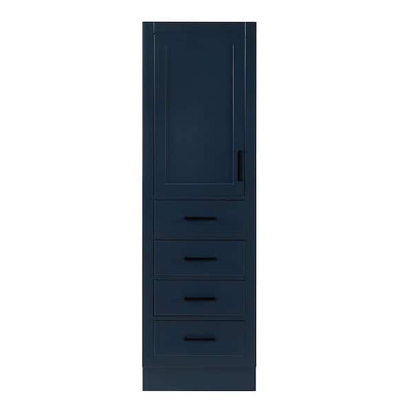 Hepburn 20 in. W x 16 in. D x65 in. H Freestanding Bathroom Linen Storage Cabinet w/ Adjustable Shelves in Midnight Blue