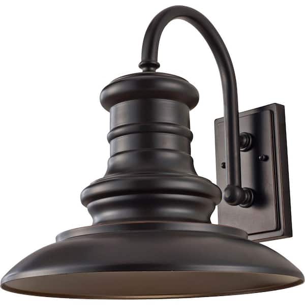Generation Lighting Redding Station 1-Light Restoration Bronze Outdoor 15.625 in. Wall Lantern Sconce