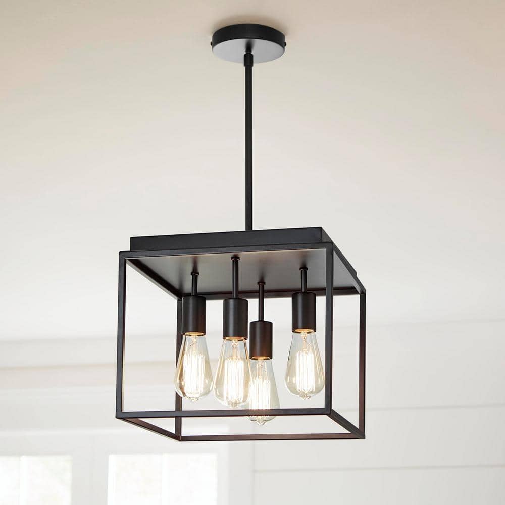 Rollins 13 in. 4-Light Black Semi Flush Mount Light price history on PriceWatchPro