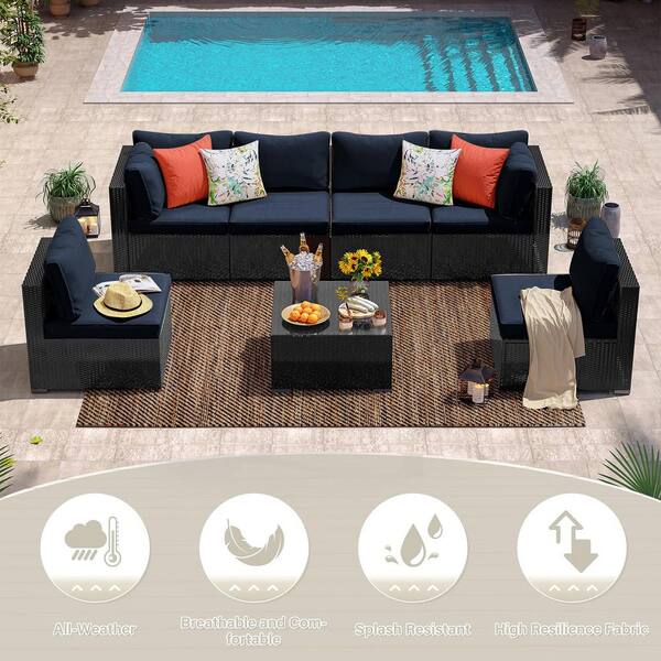 Outdoor Cushion Covers Waterproof 8Pcs Stretch Waterproof Outdoor