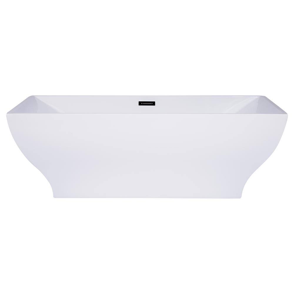 67'' White Acrylic Freestanding Soaking Bathtub