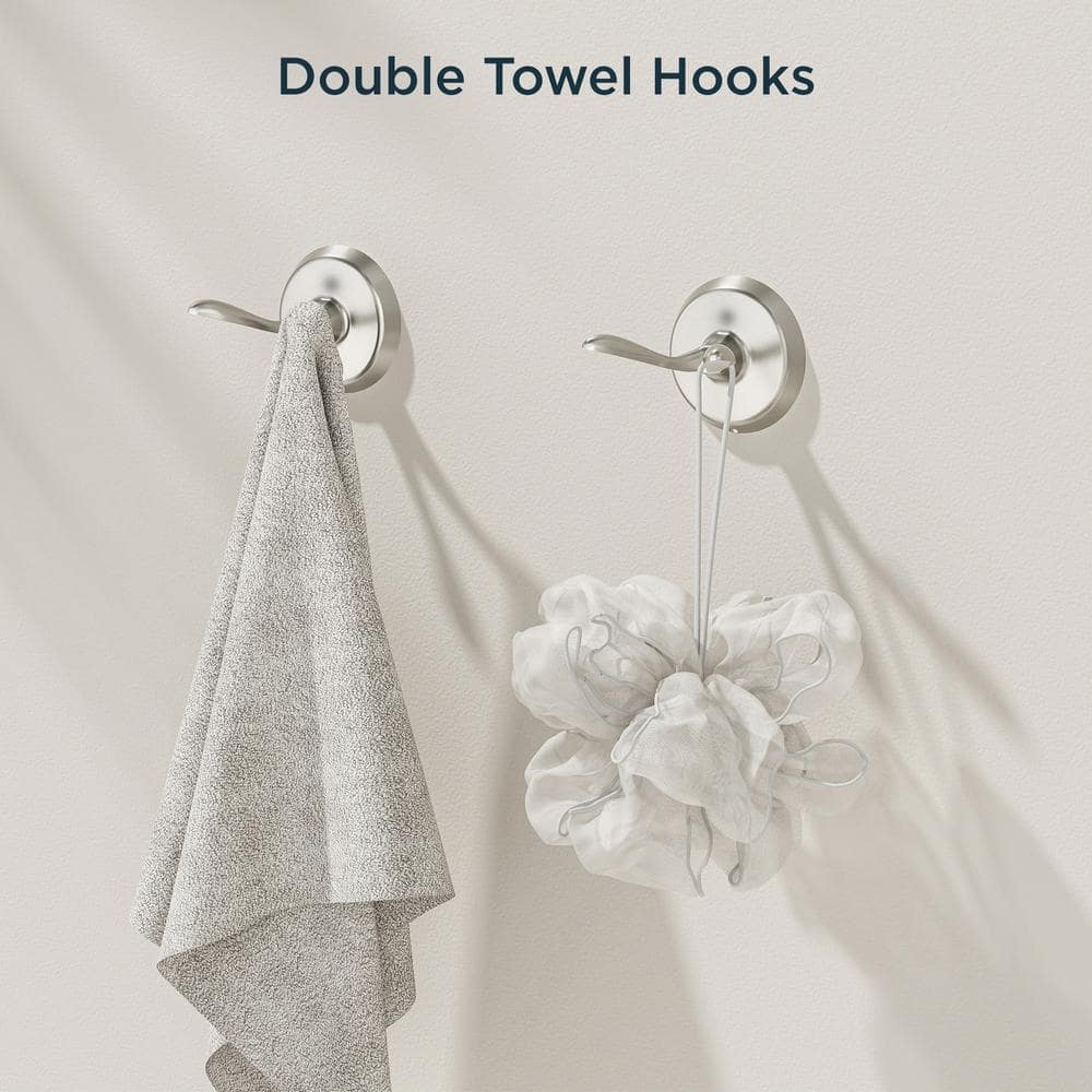 Brushed Nickel 4-Piece Bathroom Hardware Set with Stainless Steel Finish