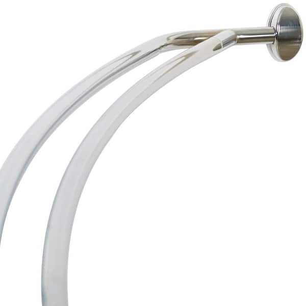 Zenna Shower Curtain Rod Home No Rust Double Curved Bathroom 45 to 72in Chrome