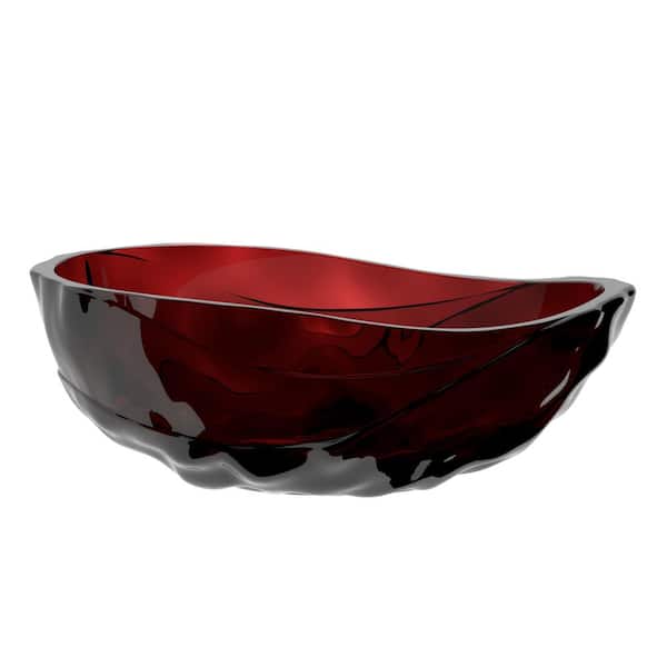 66.93 in. x 37.60 in. Soaking Bathtub with Center-Back Drain in Red Durable Construction Easy to Install