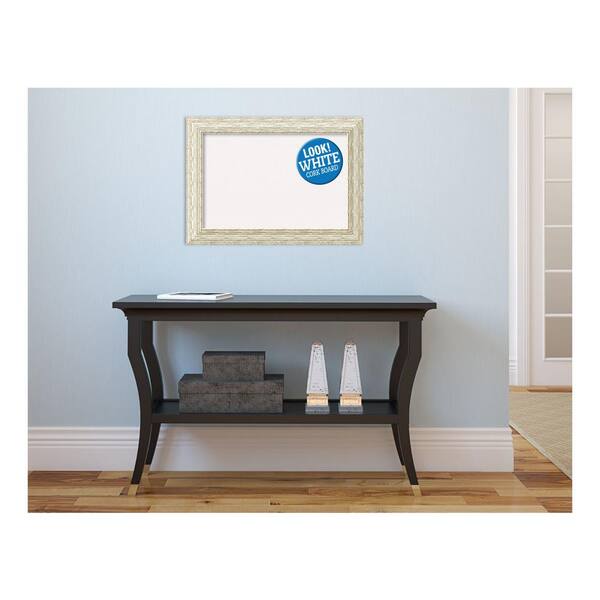 Amanti Art Cape Cod White Wash Wood 22 in. x 16 in. Framed White Cork Memo Board