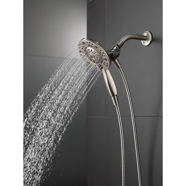 In2ition Two-in-One 4-Spray 6.2 in. Dual Wall Mount Fixed and Handheld Shower Head in Satin Nickel In2ition Two-in-One 4-Spray 6.2 in. Dual Wall Mount Fixed and Handheld Shower Head in Satin Nickel