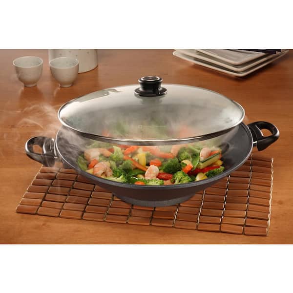 Swiss Diamond Nonstick Clad 12.5 Wok with Glass Lid - Induction