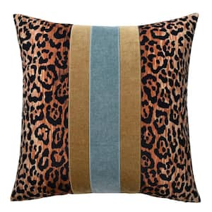 Jaguar Print Solid Cotton 24 in. Throw Pillow