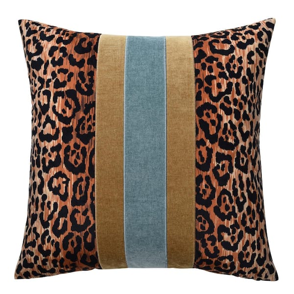StyleCraft Jaguar Print Solid Cotton 24 in. Throw Pillow