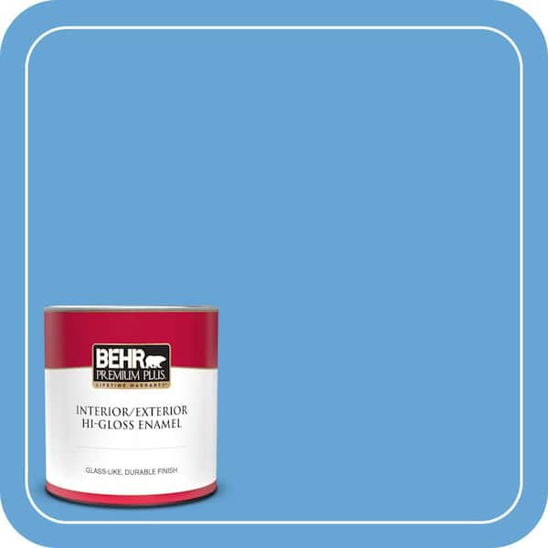 BEHR PREMIUM PLUS 1 qt. #560B-5 Ocean Tropic Hi-Gloss Enamel Interior/Exterior Paint & Primer