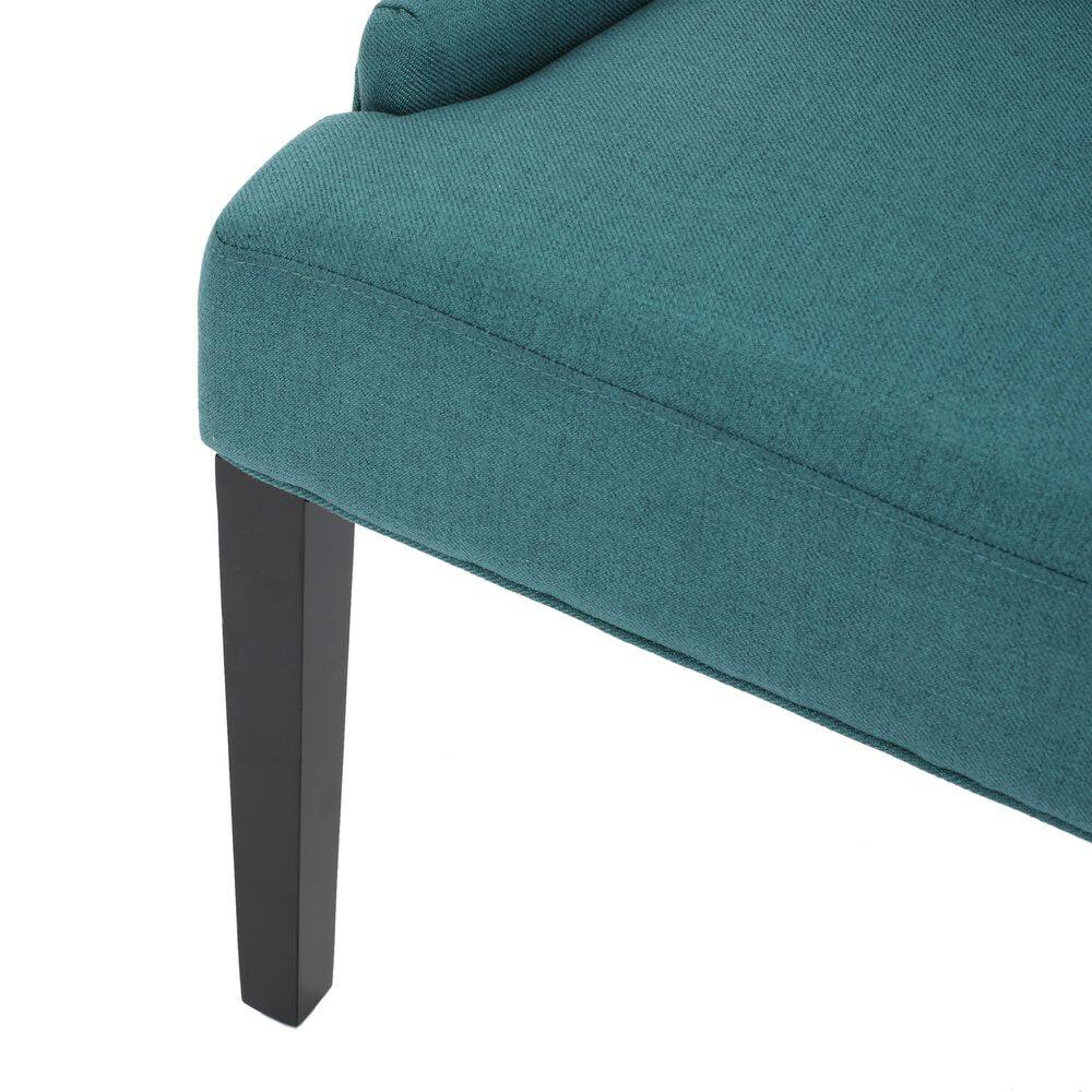 Elegant Matte Black Wood Upholstered Side Chairs, Set of 4