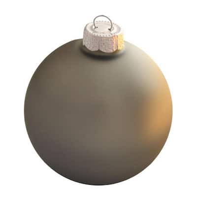 3.25 in. Silver Smoke Matte Glass Christmas Ornaments (8-Pack)