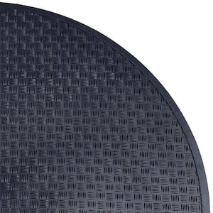 Black 54 in. Diameter Rubber Indoor/Outdoor Commercial Floor Mat