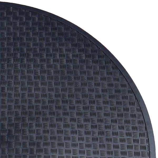 Black 54 in. Diameter Rubber Indoor/Outdoor Commercial Floor Mat