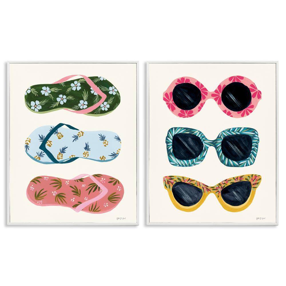Beach Ready Accessories by Yvette St. Amant 2-Pieces White Framed Abstract Giclee Art Print 20 in. x 16 in. price history on PriceWatchPro