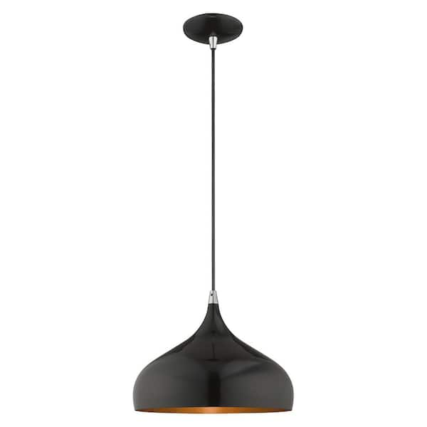 Livex Lighting Metal Shade Mini Pendants 1 Light Shiny Black Mini ...