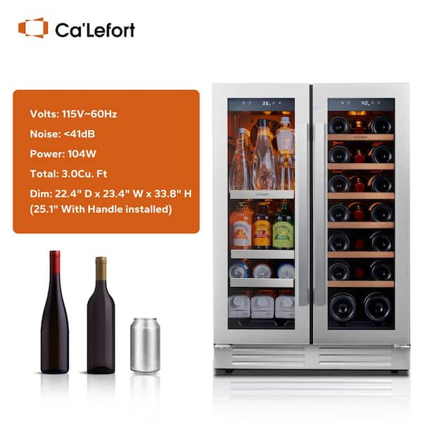 Tittla 24'' 20 Bottle and 60 Can Dual Zone Built-In Wine & Beverage  Refrigerator & Reviews